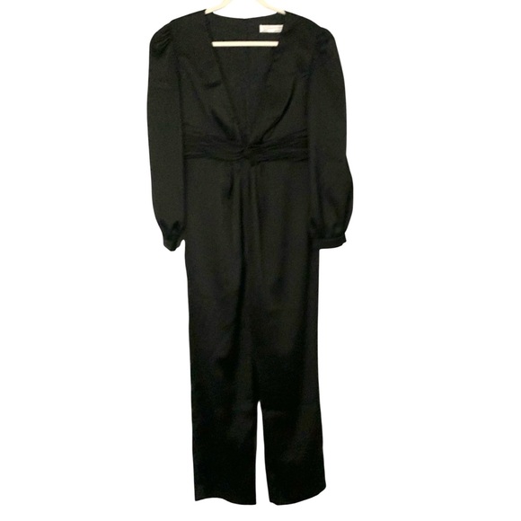 Ieena for Mac Duggal Women’s Size 12 Deep V Silky Formal Feminine Jumpsuit